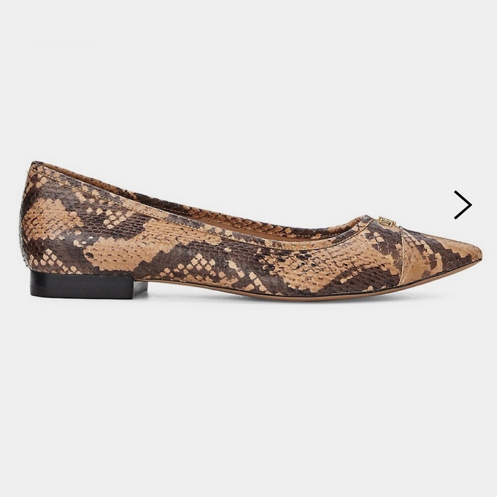 Ralph Lauren SnakePrint- Leather Ballet Plat Shoes